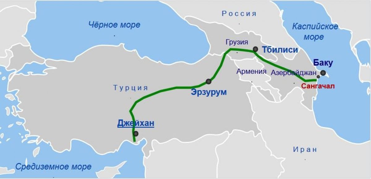 Казахстан и Туркменистан остановили поставки через нефтепровод «Баку – Тбилиси – Джейхан»