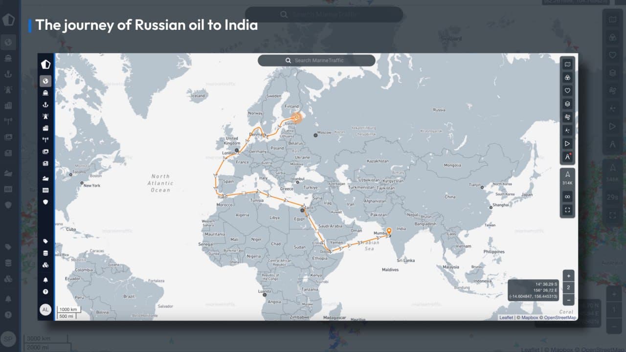 Путь российской нефти в Индию