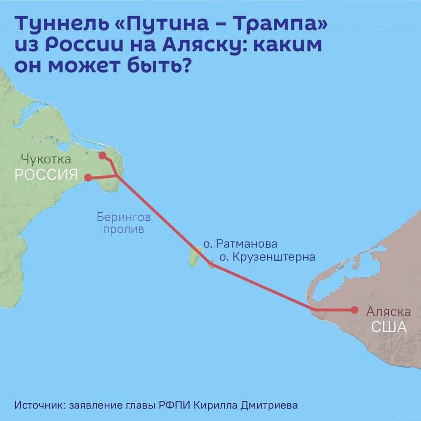 Россия и США хотят создать тоннель между Чукоткой и Аляской, заявил спецпредставитель президента РФ Кирилл...